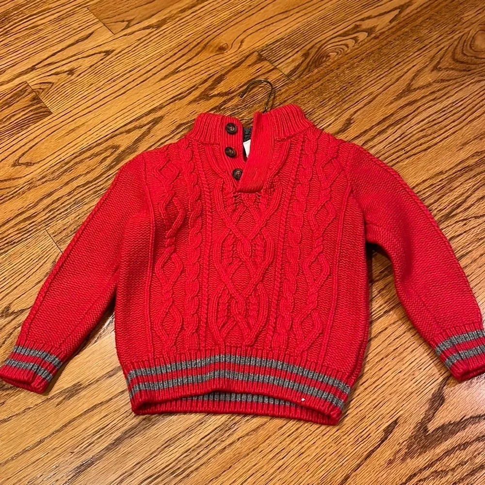 Baby Gap Boy’s Red Sweater With Stripes Size 4T